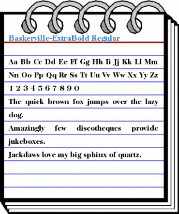 Baskerville-ExtraBold Regular Font