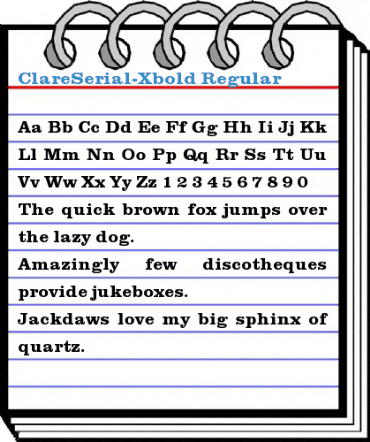 ClareSerial-Xbold Font