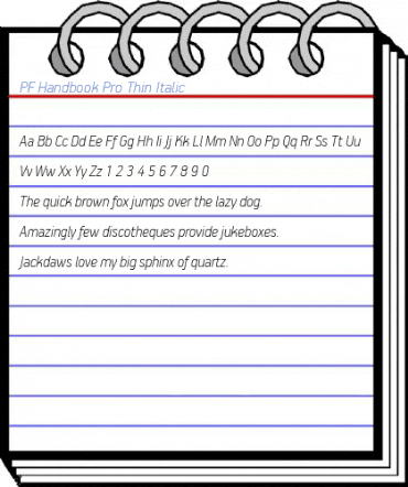 PF Handbook Pro Thin Italic Font