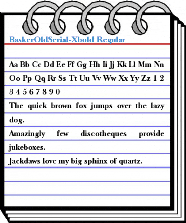 BaskerOldSerial-Xbold Regular Font