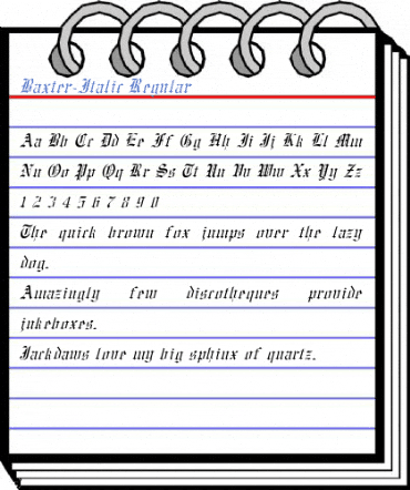 Baxter-Italic Regular Font