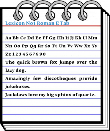 Lexicon No1 Roman E Tab Font
