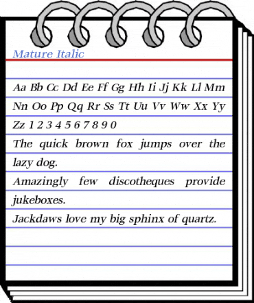 Mature Italic Font
