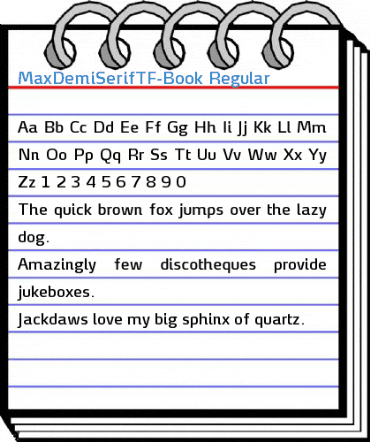 MaxDemiSerifTF-Book Regular Font