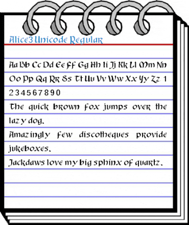 Alice3 Unicode Font