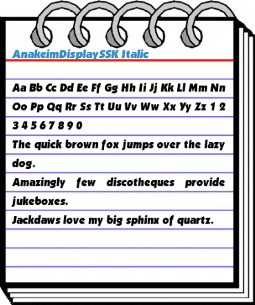 AnakeimDisplaySSK Font