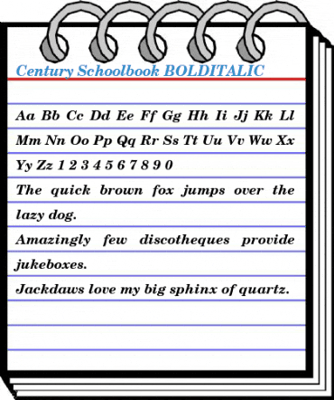 Century Schoolbook BOLDITALIC Font