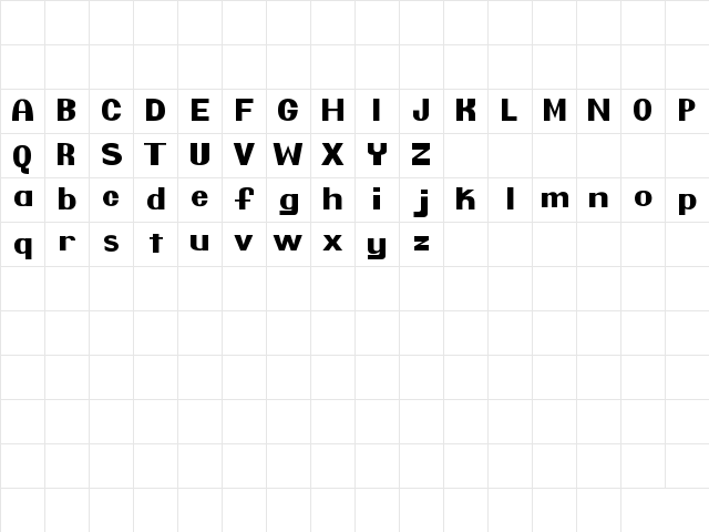 Pretendo Regular Character Map Pretendo Regular Character Map