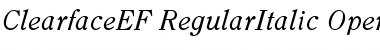 ClearfaceEF-RegularItalic Regular Font