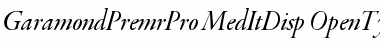 Garamond Premier Pro Medium Italic Display