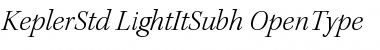 Kepler Std Light Italic Subhead