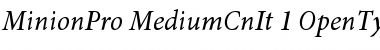 Minion Pro Medium Cond Italic Font
