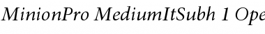 Minion Pro Medium Italic Subhead Font