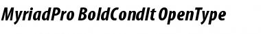 Myriad Pro Bold Condensed Italic Font