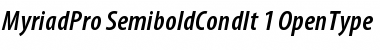 Myriad Pro Semibold Condensed Italic Font