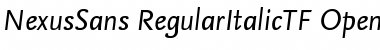 NexusSans Regular Italic TF Font