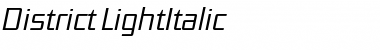District-LightItalic Regular Font