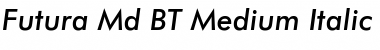 Futura Md BT Medium Italic Font