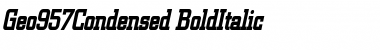Geo957Condensed BoldItalic Font