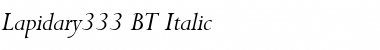 Lapidary333 BT Italic