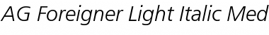 Download AG Foreigner Light-Italic Font