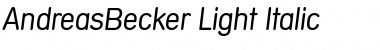 Download AndreasBecker-Light Font