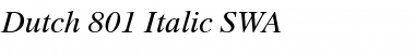 Dutch 801 SWA Italic Font