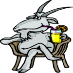 Goat Drinking Lemonade