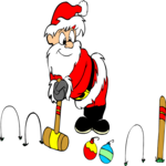 Santa Playing Croquet