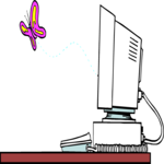 Computer with Butterfly
