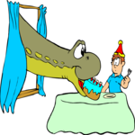 Dinosaur Eating Cake