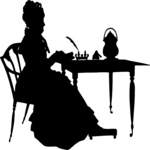 Silhouettes, Woman Writing
