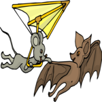Mouse Hang Gliding with Bat