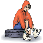 Boy Tying Shoe 1