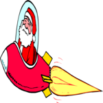 Santa in Rocket