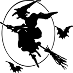 Silhouettes, Witch on Broomstick