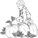 Boy with Pumpkins