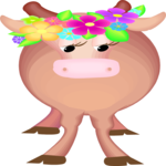 Cow with Flowers