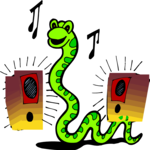 Snake Listening to Music