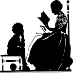 Silhouettes, Reading to Child 2