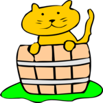 Cat in Barrel