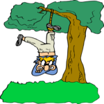Man Hanging from Tree