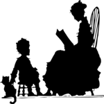 Silhouettes, Reading to Child 1