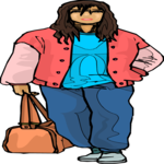 Girl with Duffel Bag