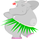 Hippo in Grass Skirt
