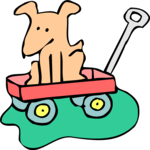 Dog in Wagon