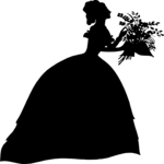 Silhouettes, Woman with Flowers 1