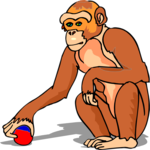 Chimp with Ball