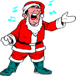 Man in Santa Suit Singing