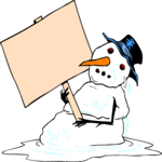 Snowman with Sign